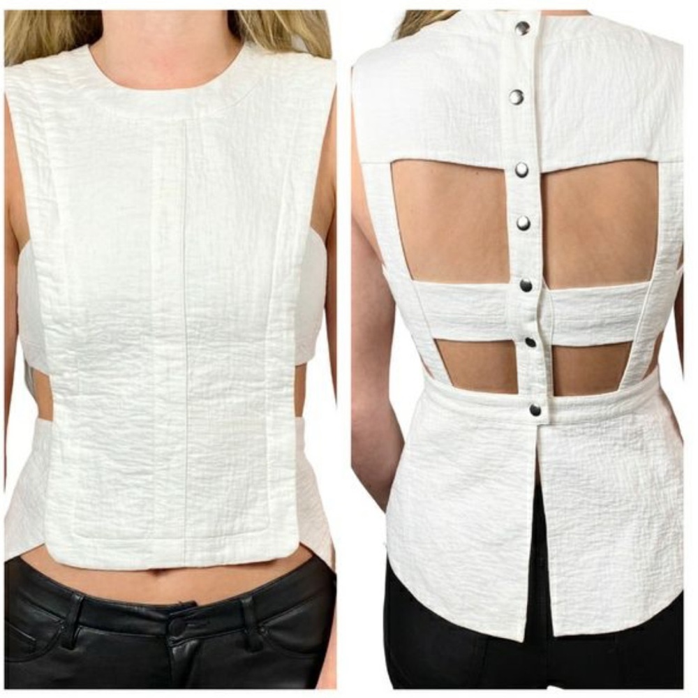 White Button-Back Tank Top - Picture 2 of 2